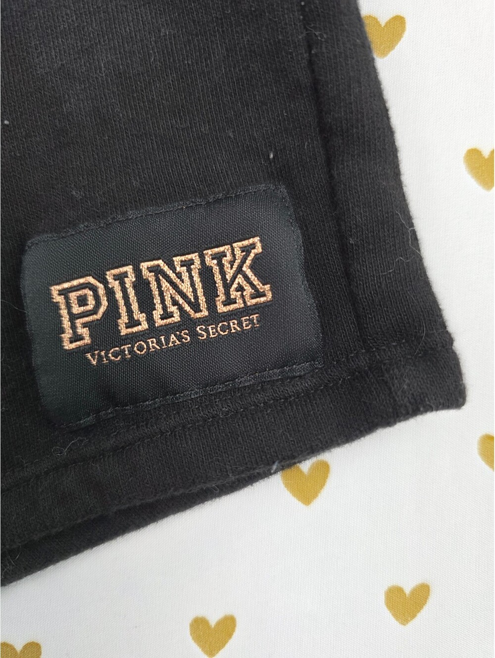 Victorias Secret PINK Bling Gold Sequined Sweat Shorts Large - Picture 3 of 5